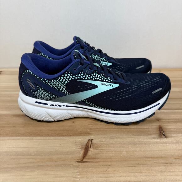 Brooks Ghost 14 Shoes Womens Size 8.5 Navy Blue Cushion Neutral Running Sneakers - Picture 2 of 11